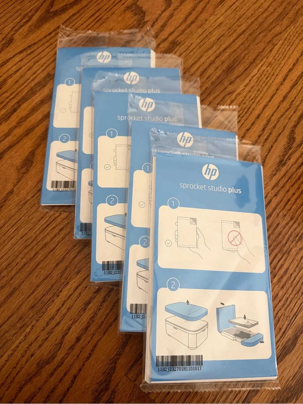 HP Sprocket Studio Plus Photo Paper Pack in Light Blue and White (20 sheets x 5)